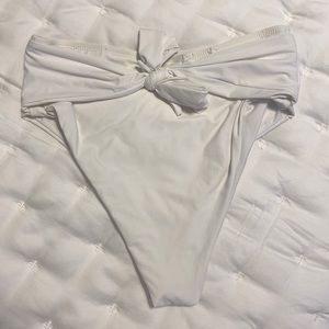 White Tie-Front Bikini Bottoms